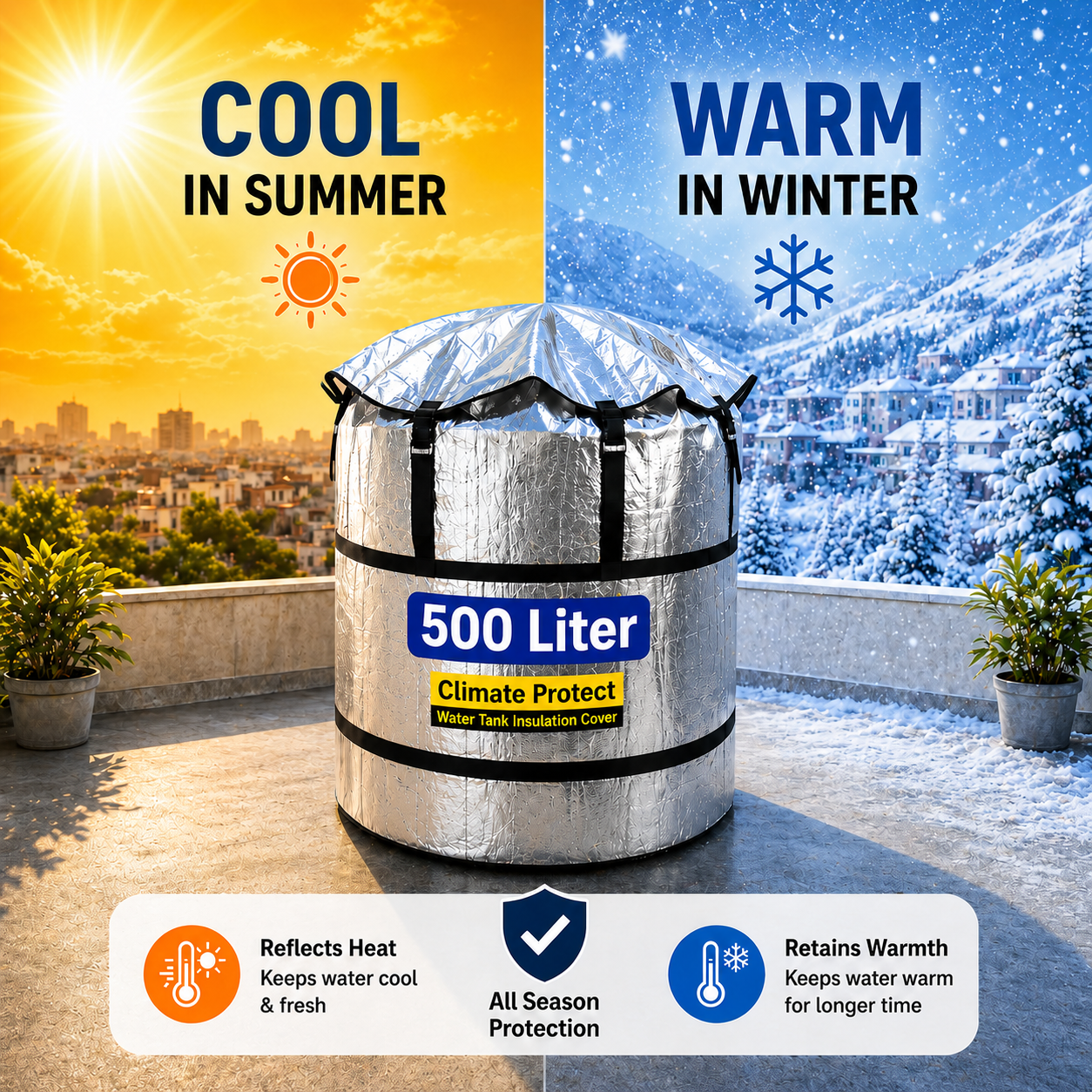 Climate Protect Insulated Heat Proof Water Tank Cover