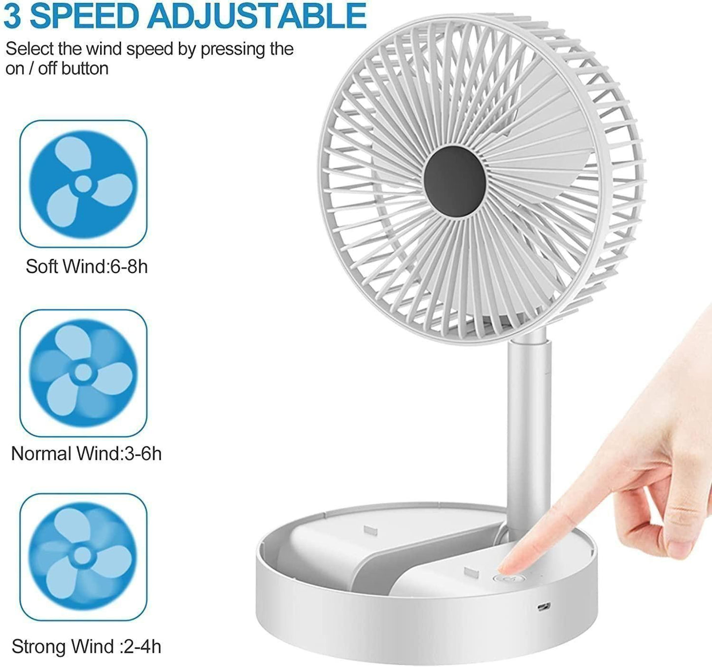 Folding Rechargeable Table Fan