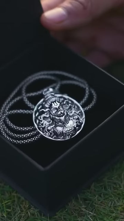 Hanuman Shakti Silver Pendant